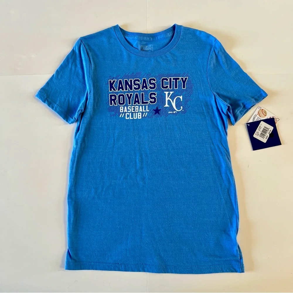 New Genuine Merchandise Large 14/16 Kansas City Royals Baseball Blue Shirt Top - Picture 1 of 3